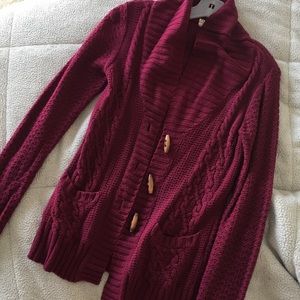 Roxy Burgundy Magenta Cardigan